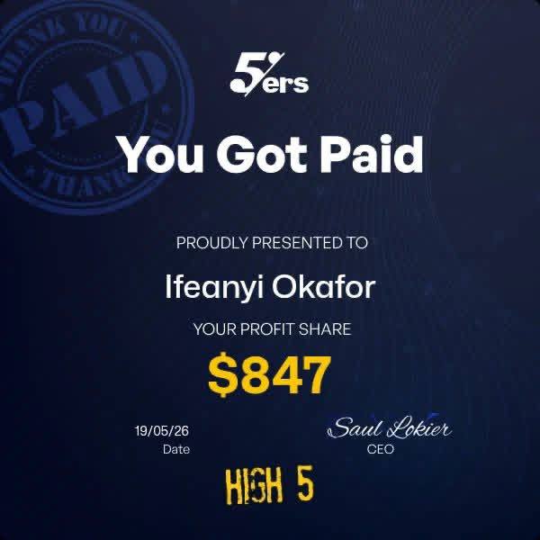 The5ers payout — Ifeanyi Okafor